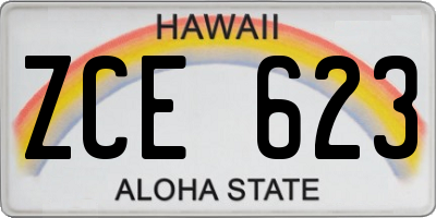 HI license plate ZCE623