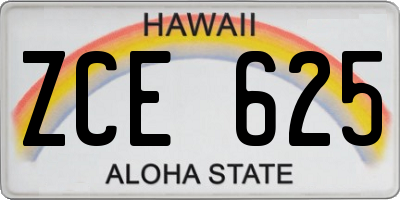 HI license plate ZCE625