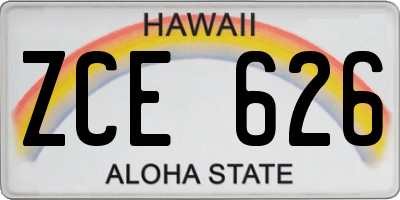 HI license plate ZCE626