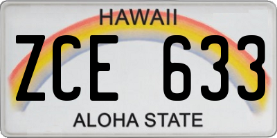 HI license plate ZCE633