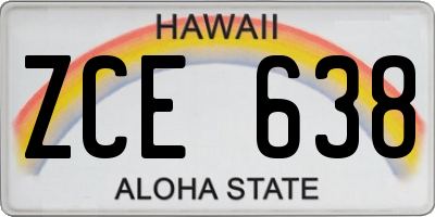 HI license plate ZCE638