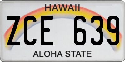 HI license plate ZCE639