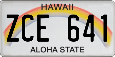 HI license plate ZCE641