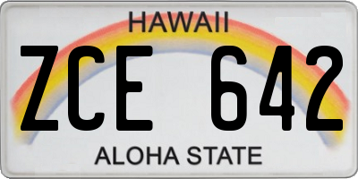 HI license plate ZCE642