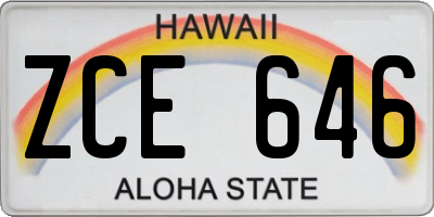 HI license plate ZCE646