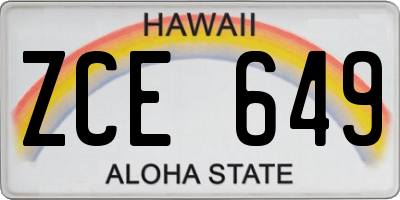 HI license plate ZCE649