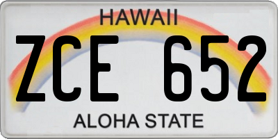 HI license plate ZCE652