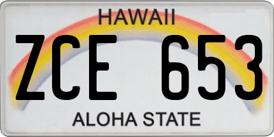 HI license plate ZCE653