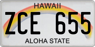 HI license plate ZCE655