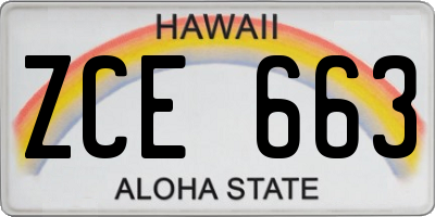 HI license plate ZCE663