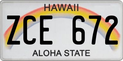 HI license plate ZCE672