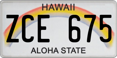 HI license plate ZCE675