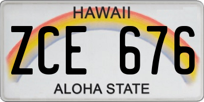 HI license plate ZCE676
