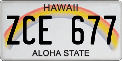 HI license plate ZCE677