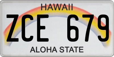 HI license plate ZCE679