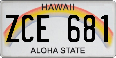 HI license plate ZCE681