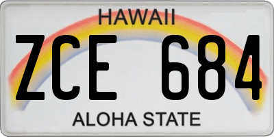 HI license plate ZCE684