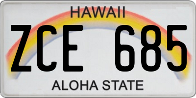 HI license plate ZCE685