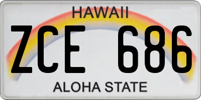 HI license plate ZCE686