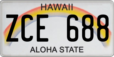 HI license plate ZCE688