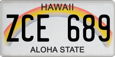 HI license plate ZCE689