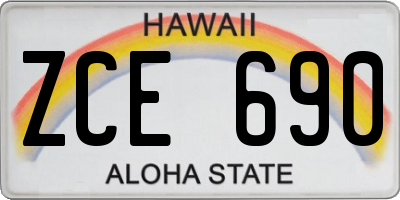 HI license plate ZCE690