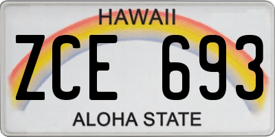 HI license plate ZCE693