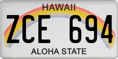 HI license plate ZCE694