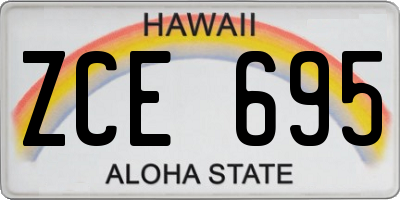 HI license plate ZCE695