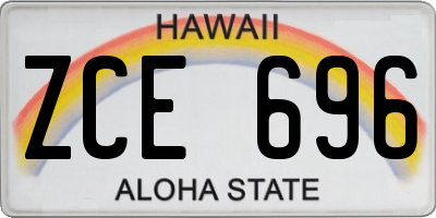 HI license plate ZCE696