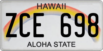HI license plate ZCE698