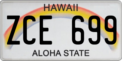 HI license plate ZCE699