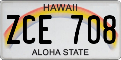 HI license plate ZCE708