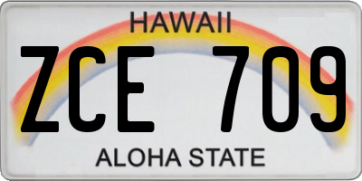 HI license plate ZCE709