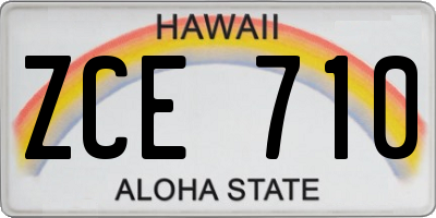 HI license plate ZCE710