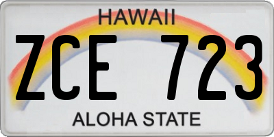 HI license plate ZCE723