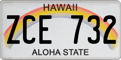 HI license plate ZCE732