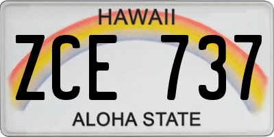HI license plate ZCE737
