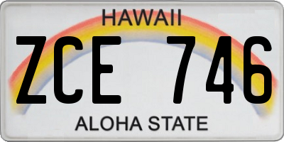 HI license plate ZCE746