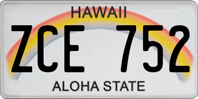 HI license plate ZCE752