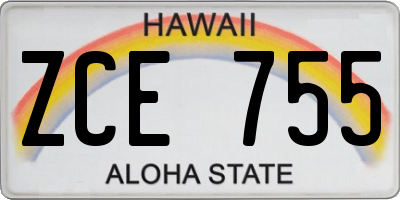 HI license plate ZCE755