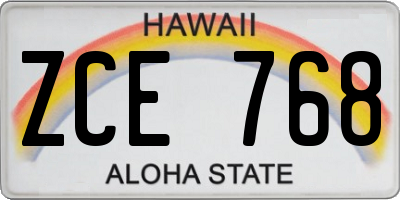 HI license plate ZCE768
