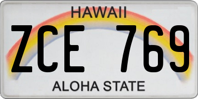 HI license plate ZCE769