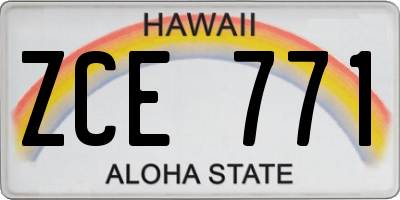 HI license plate ZCE771