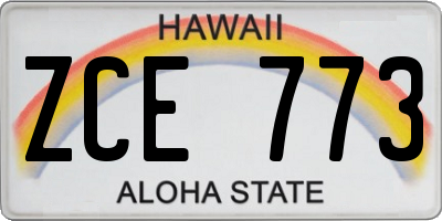 HI license plate ZCE773