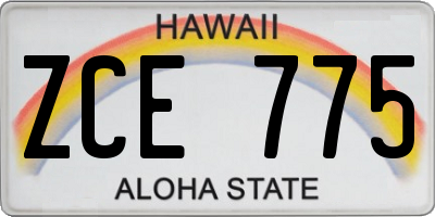 HI license plate ZCE775