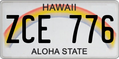 HI license plate ZCE776