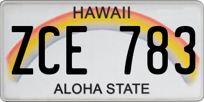 HI license plate ZCE783