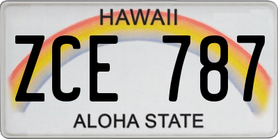 HI license plate ZCE787