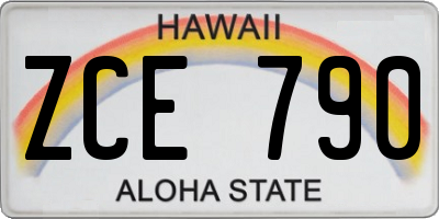 HI license plate ZCE790